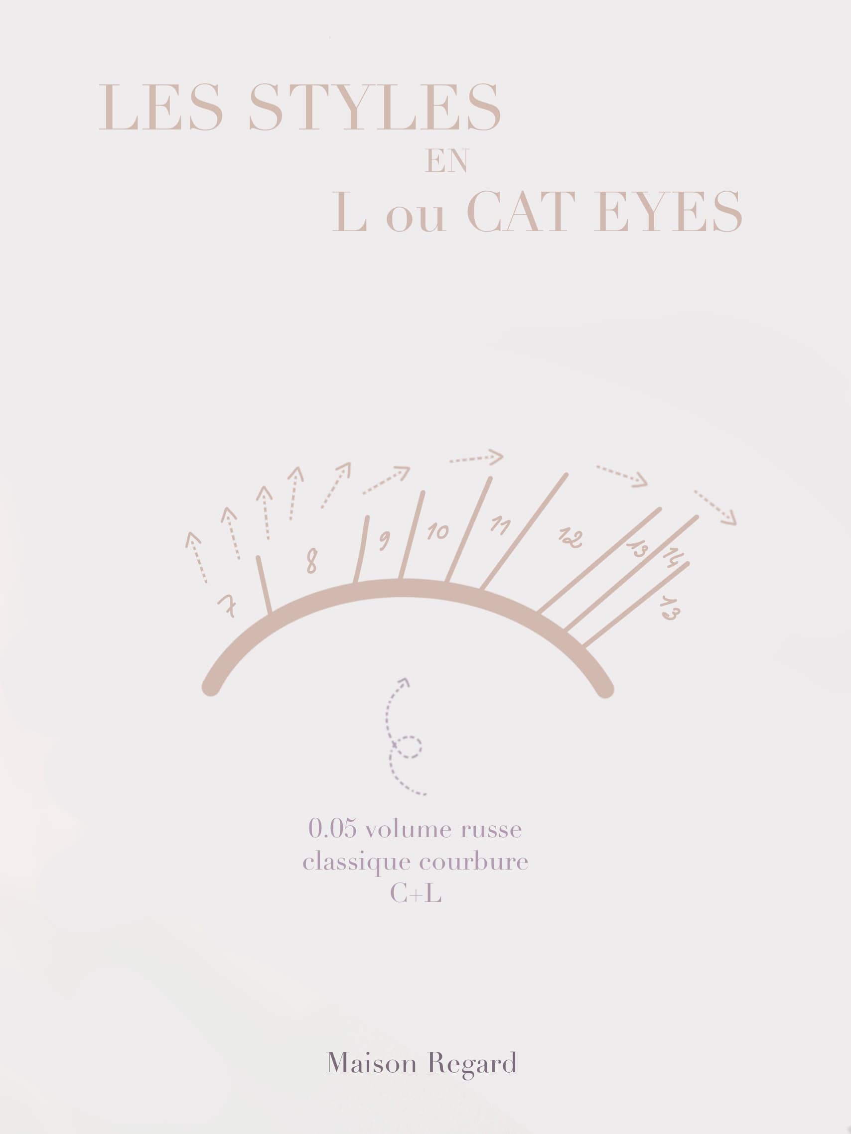 Qu'est-ce que les cils en flèche, liner, pose en courbure L ?